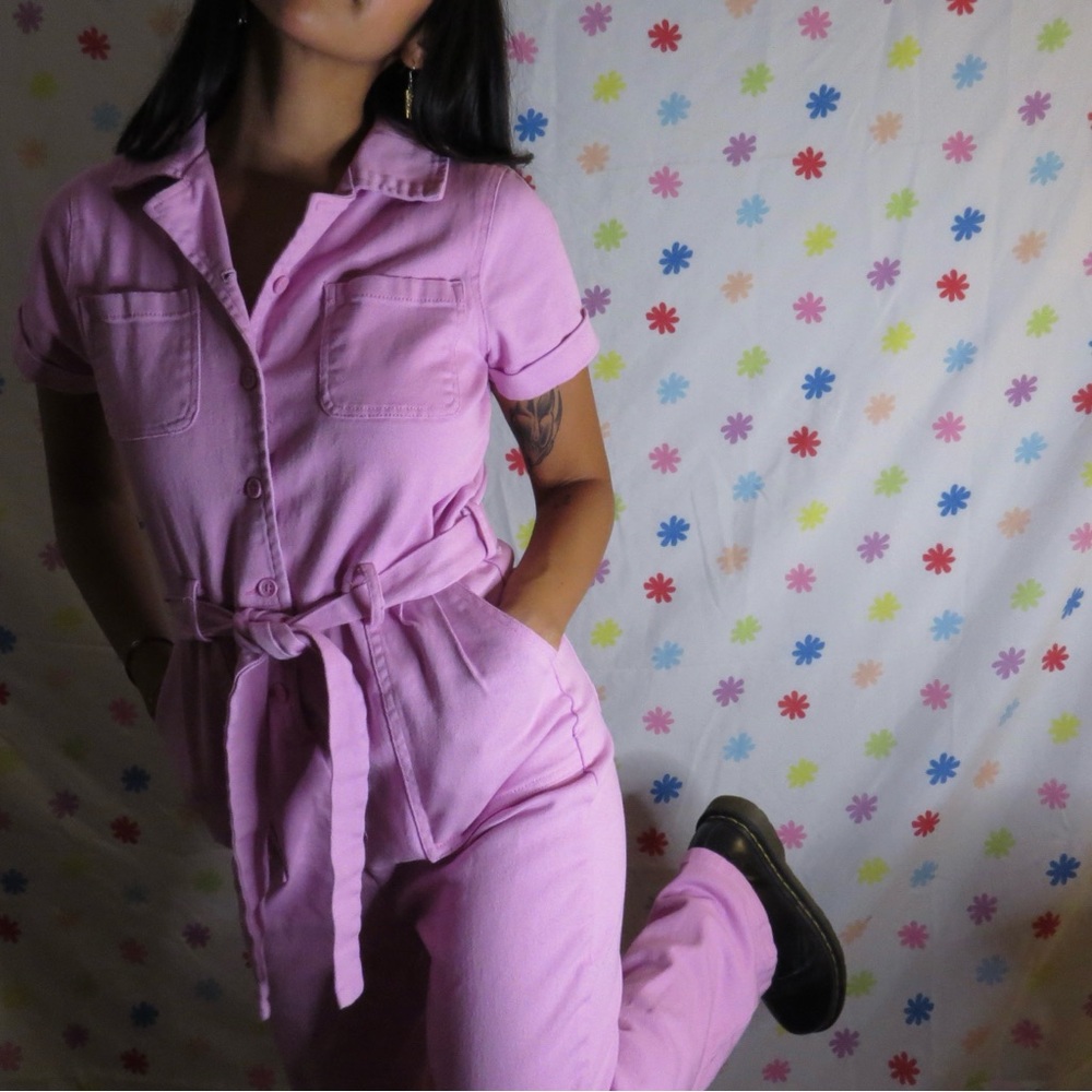 Gianni Bini Pink Denim Jumpsuit